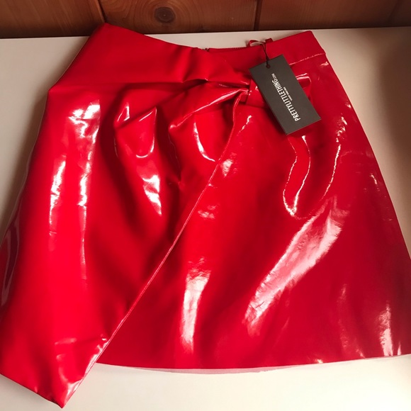 PrettyLittleThing Dresses & Skirts - Red latex skirt